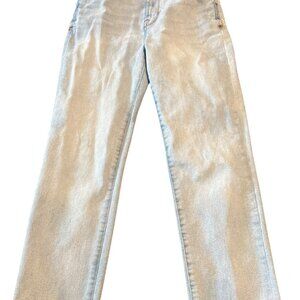 Kensie Jeans Vintage Luxe Distressed Allie High Rise Slim Straight Denim Pants 8